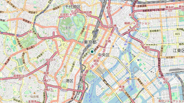 Map showing the location of Ginza