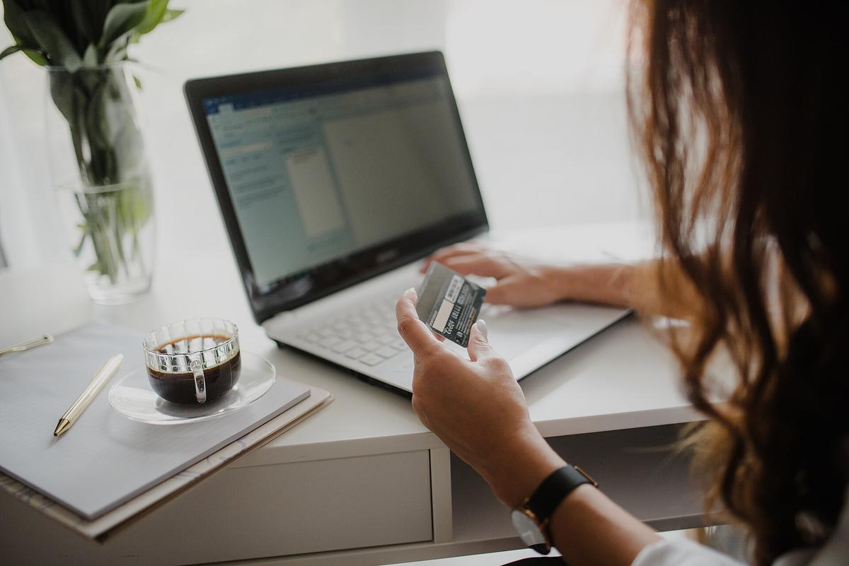 online shopping on laptop