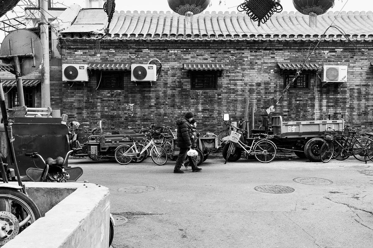 Beijing hutong alley bicycle